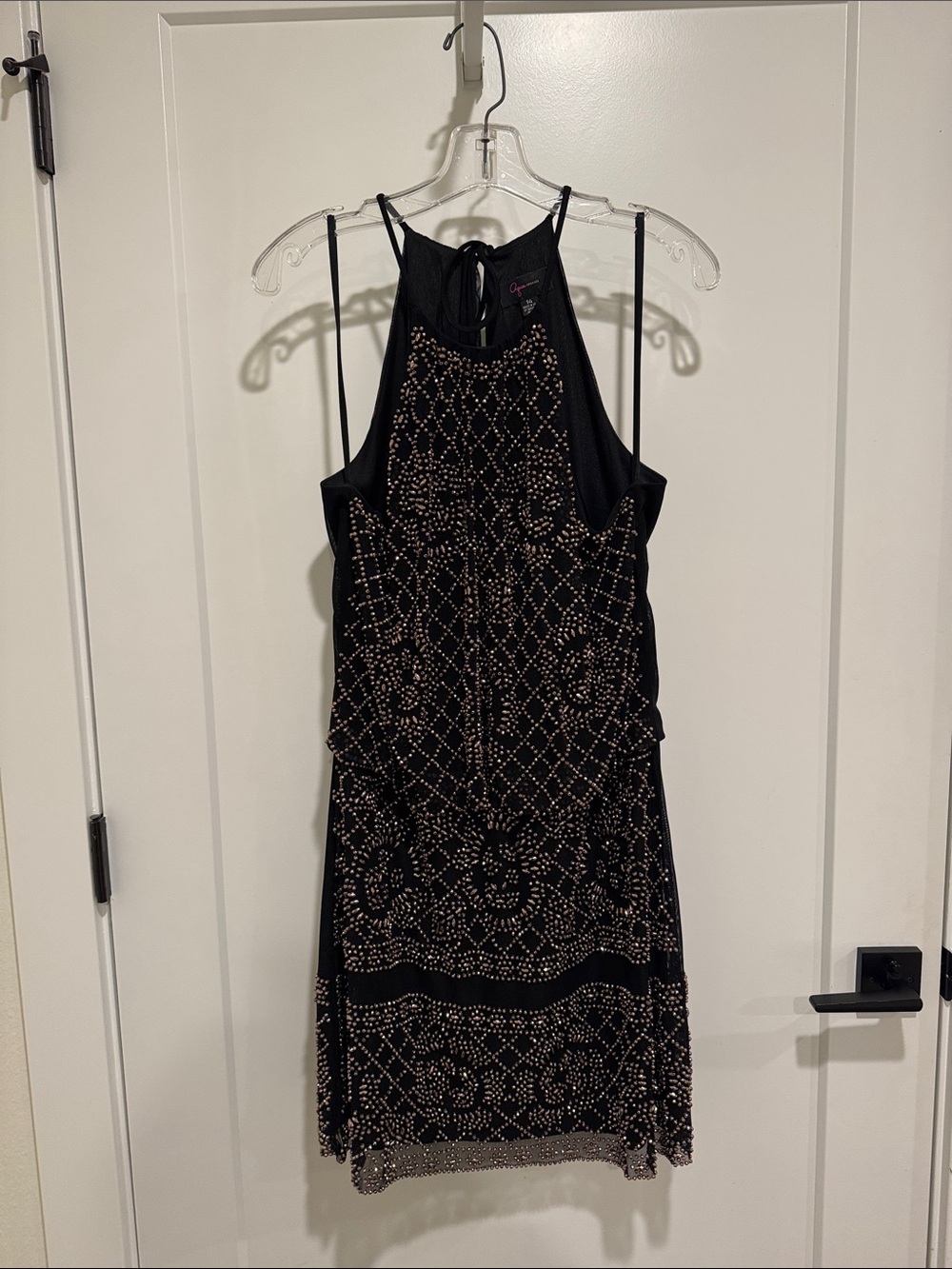 Bloomingdale’s Aqua beaded dress